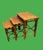 Mid-Century Modern Vintage Chinoiserie Burnt Bamboo, Cane Nesting Tables - Set of 3 For Sale - Image 3 of 9