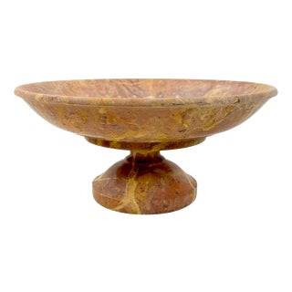 Italian Art Deco Breccia Pernice Marble Fruit Bowl on Pedestal, 1920s For Sale
