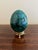 Large Solid Malachite Egg on Neoclassical Brass Stand With Paw Feet For Sale - Image 4 of 10