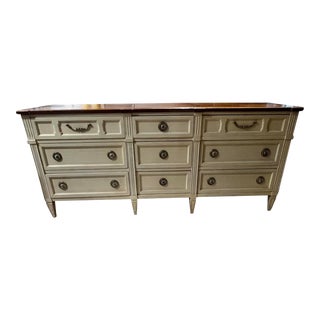 1960s Albert Parvin for American of Martinsville Mid Century Louis XVI Provincial Triple Dresser For Sale