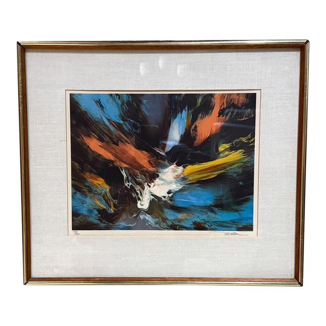 1980s Leonardo Nierman Cosmic Art Lithograph 184/250 Mexico For Sale