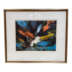 1980s Leonardo Nierman Cosmic Art Lithograph 184/250 Mexico