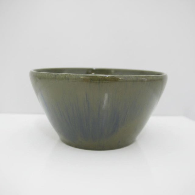 Kenneth George Cole Pottery Sanford Nc Organic Earthy Green & Blue Bowl For Sale In Portland, OR - Image 6 of 9