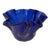 1960s Vintage Cobalt Glass Ruffled Vase For Sale
