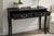 Late 20th Century French Provincial Style Matte Black Bedside Table / Writing Desk With Bronze Hardware — 35.5” For Sale In Los Angeles - Image 6 of 10
