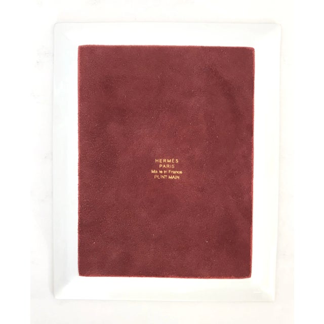 Gold Early 21st Century Hermes Cuir du Desert Porcelain Catchall Dish For Sale - Image 8 of 11