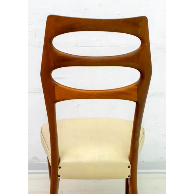 Beige Mid-Century Modern Mahogany Dining Chairs by Vittorio Dassi, 1950s, Set of 6 For Sale - Image 8 of 11