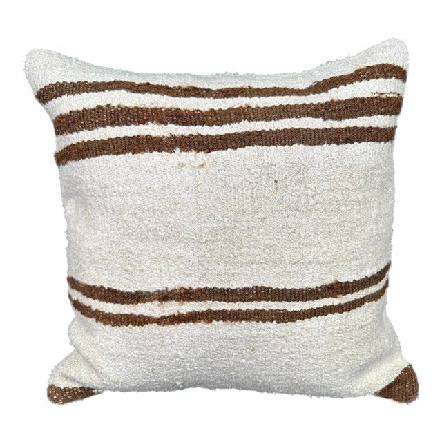 Turkish Hemp Pillow Cushion Natural Beige Brown Pillow Cushion Cover 20x20 For Sale