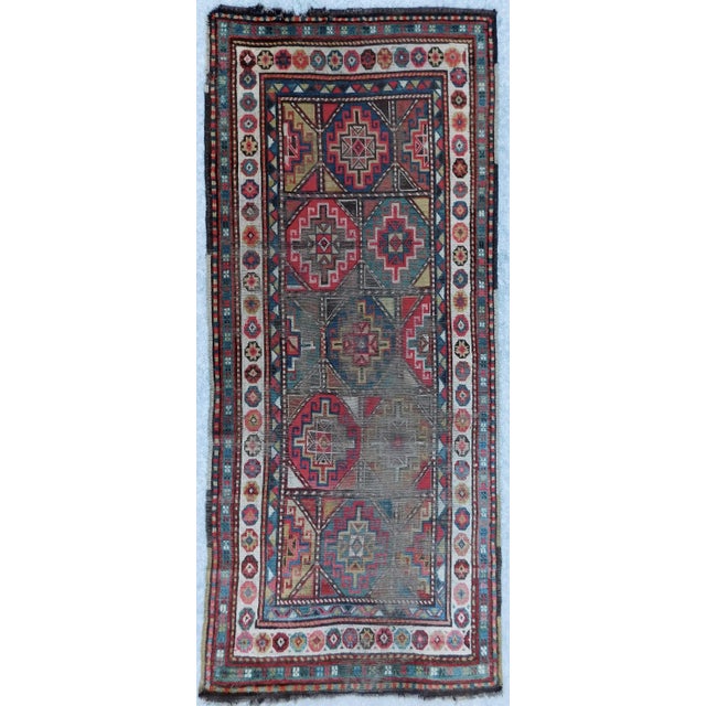 Distressed Antique Caucasian Rug. 3'4"x 7'10'" For Sale - Image 13 of 13