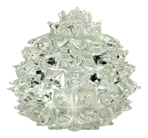 Rostrato and Clear Murano Glass Jewellery Bowl attributed to Ercole Barovier for Barovier & Toso, Italy, 1940s