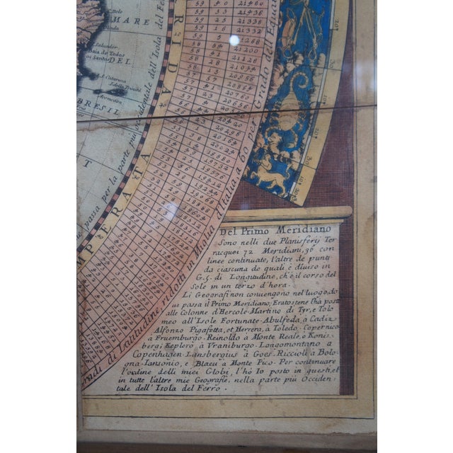 Mid 20th Century Vincenzo Coronelli's Colored Map of the New World Western Hemisphere Framed For Sale - Image 11 of 12