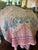 Vintage Country Fair Border Print Fabric Peachy Pink/ Blue For Sale In New Orleans - Image 6 of 9