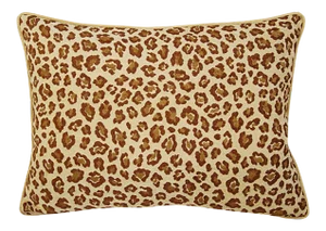 Leopard Spot Velvety Chenille Feather/Down Pillow 24" X 18"