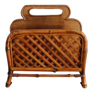 Mid Century Bamboo Magazine Rack
