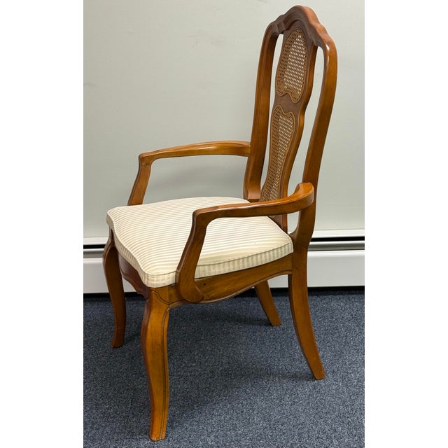 French Provincial Late 20th Century French Cane Back Dining Chairs - Set of 6 For Sale - Image 3 of 12