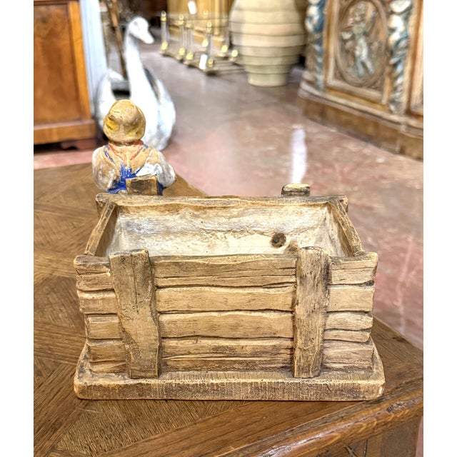 19th Century French Painted Figural Gardener Cachepot Planter For Sale In Dallas - Image 6 of 10