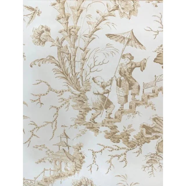 Scalamandre Silk "Pillement" Chinoiserie Toile Silk Fabric For Sale