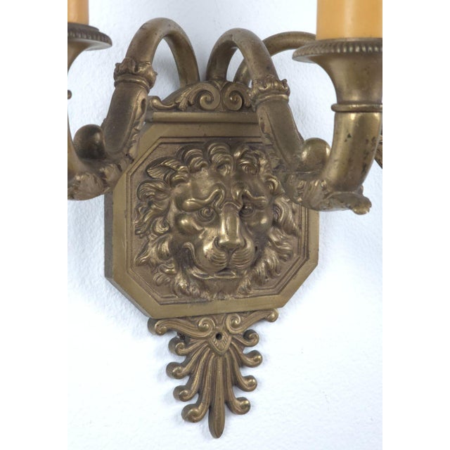 1920s Regency Style Single Sconce With Lion Head, England Circa 1920 For Sale - Image 5 of 7
