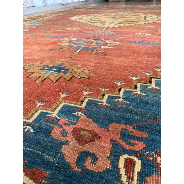C. 1875 Persian Bakshaish Carpet 9'6" x 14'8" Antique Northwest Iran Tribal Rug For Sale - Image 14 of 18