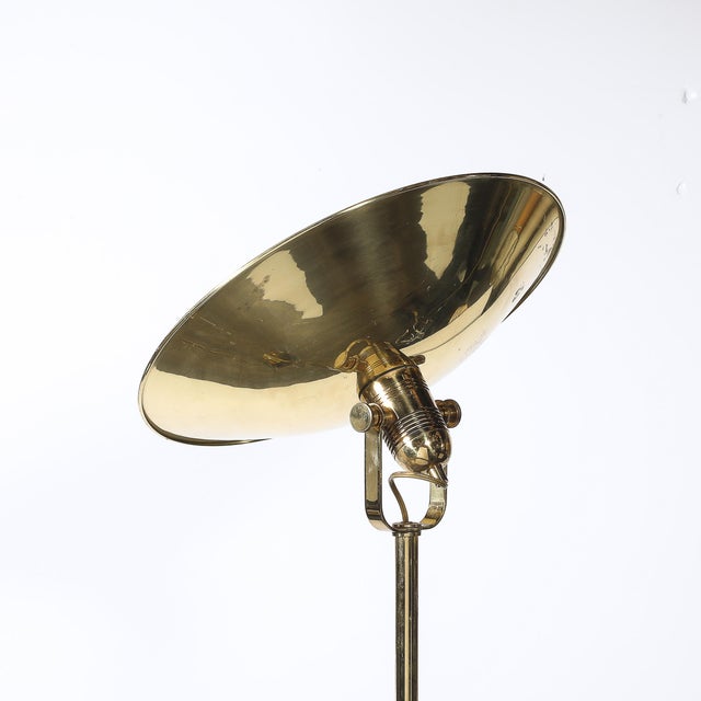 Pair of Mid-Century Articulating Polished Brass Torchieres Signed Nessen Studios For Sale - Image 14 of 18