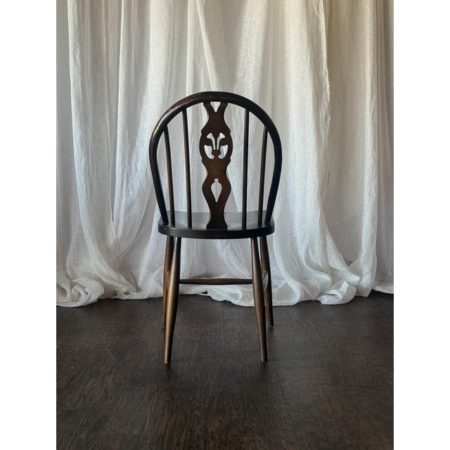 1950s Set of Four Vintage Oval Back Dining Chairs With Floral Cushion For Sale - Image 5 of 13