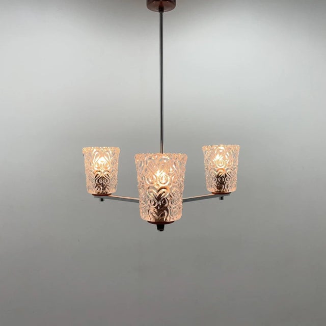 Vintage Chrome & Glass Chandelier, 1970s For Sale - Image 4 of 9