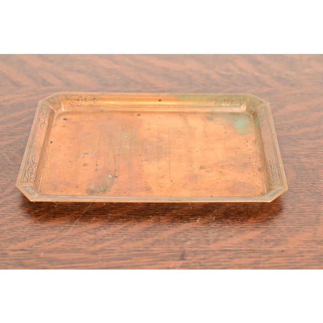 Tiffany & Co. Antique Art Deco Engraved Bronze Tray or Catchall For Sale - Image 9 of 9