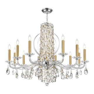 Schonbek Signature Siena Crystal Chandelier – Heirloom Gold, 15-Light For Sale