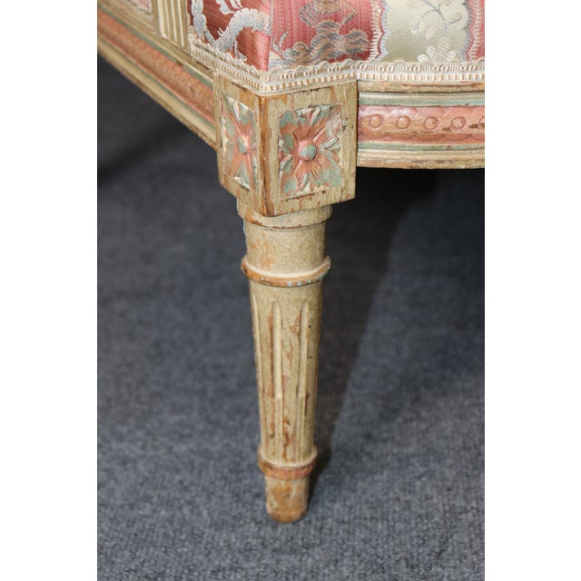 Exceptional Pair French Louis XVI Style Maison Jansen Attributed Bergere Chairs For Sale In Philadelphia - Image 6 of 14