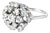 1970s 14K White Gold Diamond Filigree Round Cocktail Ring, Size 8 For Sale