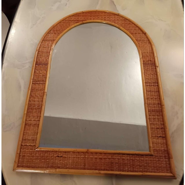 Mirror with Bamboo Frame For Sale - Image 9 of 10