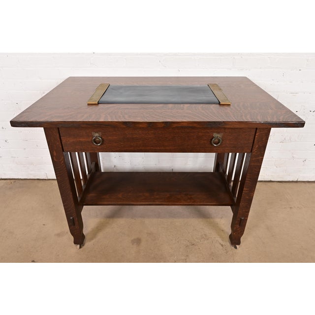 A gorgeous pair of Art Deco or Arts & Crafts period gilt bronze blotter ends in the "American Indian" pattern, with a...