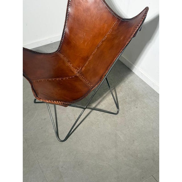 Vintage Butterfly Chair in Cognac Leather For Sale - Image 5 of 7