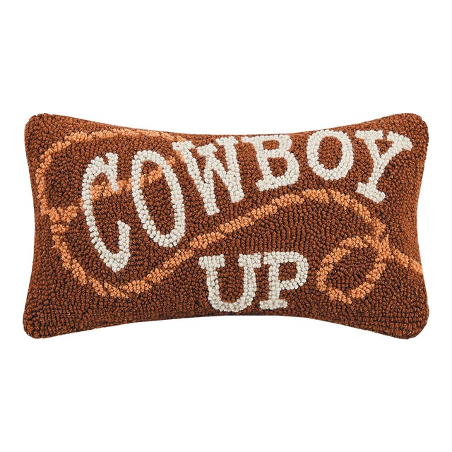 Cowboy Up Hook Pillow, 9" x 16" For Sale