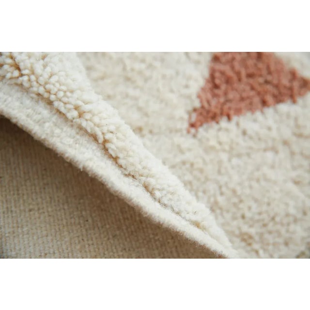 Textile Natural White Moroccan Wool Rug With Beige, Rose, Indian Red, Eggplant & Dusty Rose - 9x12 Ft For Sale - Image 7 of 11