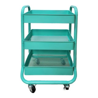 Vintage Rolling 3-Tier Utility Bar Cart For Sale