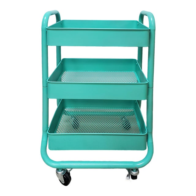 Vintage Rolling 3Tier Utility Bar Cart Chairish