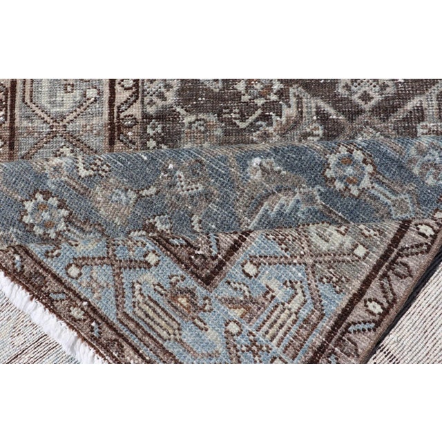 Antique Persian Hamadan Runner in Wool With All-Over Floral Design For Sale - Image 11 of 12