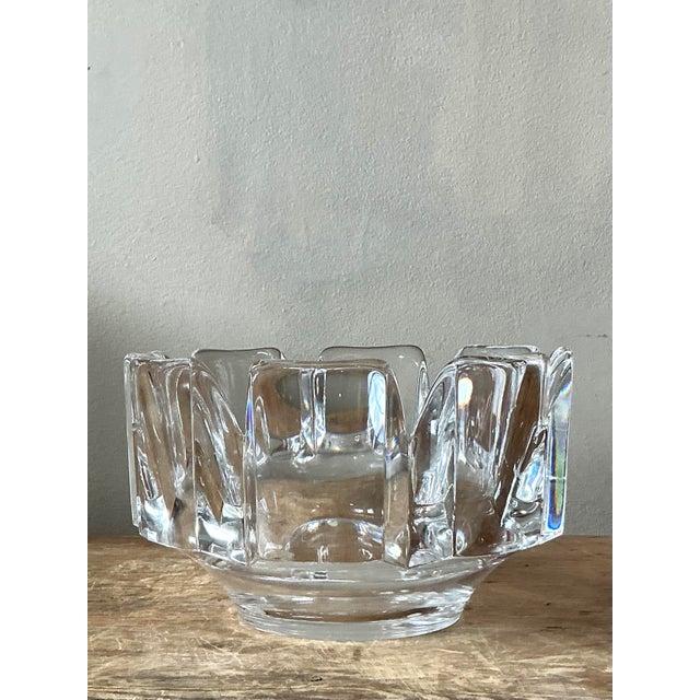 Orrefors Vintage Boho Orrefors “Corona” Crystal Bowl For Sale - Image 4 of 6
