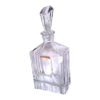 1970s Nachtmann Decanter Leaded Crystal Clear Whiskey Bar Square Classy Luxury For Sale