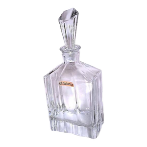 1970s Nachtmann Decanter Leaded Crystal Clear Whiskey Bar Square Classy Luxury