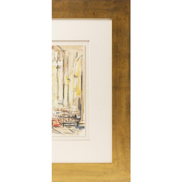 Dagoberto Silva, Interior of Porto Cathedral, 1950s, Watercolor on Paper For Sale - Image 4 of 8