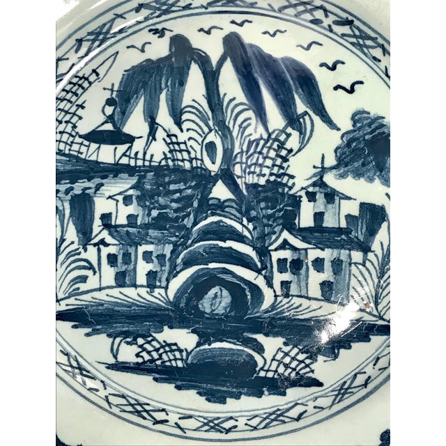 A rare 9" Lambeth Delft plate: "An English Delftware tin-glazed charger attributed to the Abigail Griffith London Lambeth...