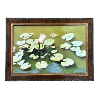 Elyse Gerard, Water Lilies at Noon, Oil Mounted on Linen, Early 21st Century For Sale