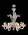 Murano chandelier of awesome beauty. Lights (8) flowers and leaves in pure Murano glass paste. Each piece is a jewel. Up...