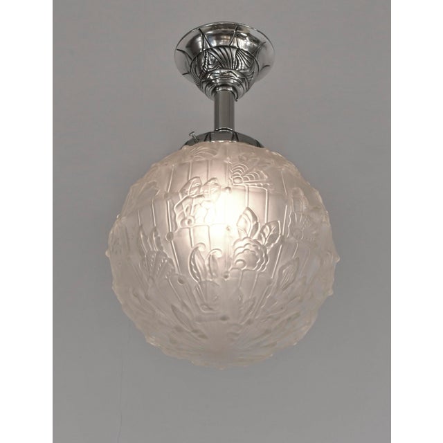 French Art Deco Semi Flush Mount by Ranc Freres 1930 France - 5 Available For Sale - Image 4 of 13