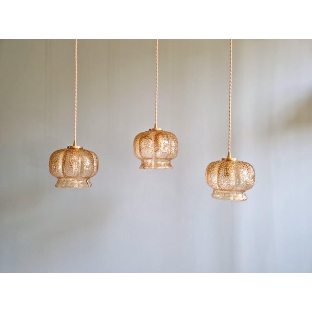 Vintage Amber Glass Pendant Light, 1960s-1970s For Sale - Image 14 of 18