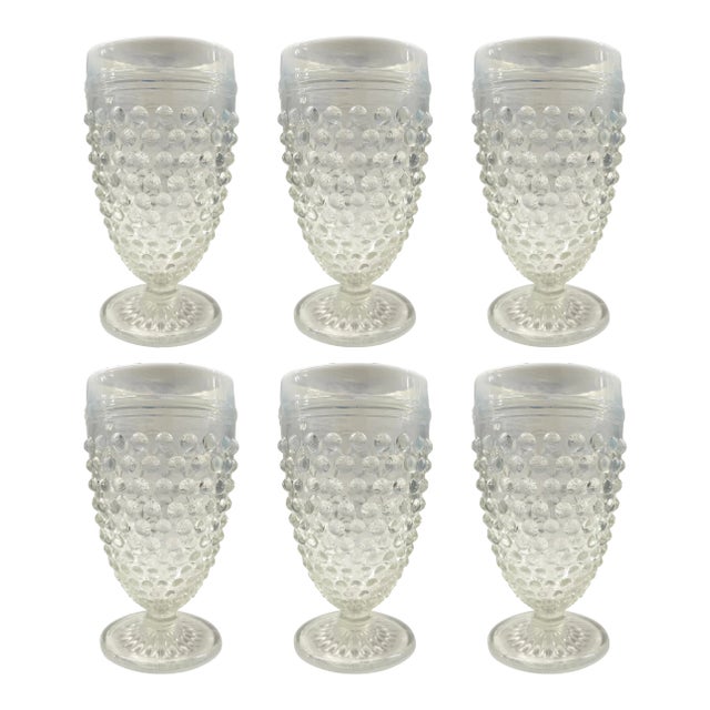 Set of Six Vintage Hobnail Juice Glasses For Sale