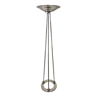 Casella Lighting Olympiad Torchiere Chrome Floor Lamp For Sale