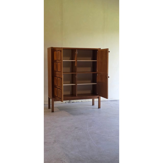 Brutalist Bar Cabinet in Oak, 1970s For Sale - Image 9 of 15